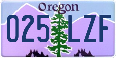 OR license plate 025LZF