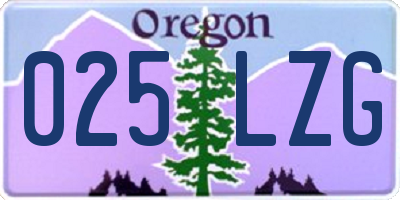 OR license plate 025LZG