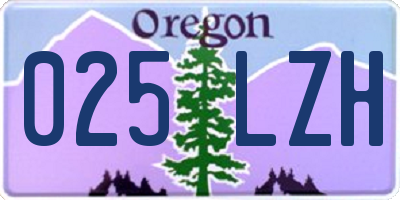 OR license plate 025LZH