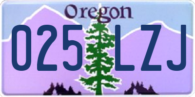 OR license plate 025LZJ