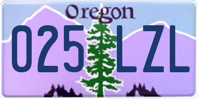 OR license plate 025LZL