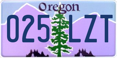OR license plate 025LZT