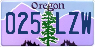 OR license plate 025LZW