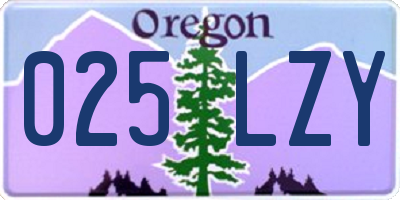 OR license plate 025LZY