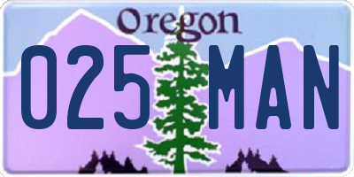 OR license plate 025MAN