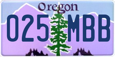 OR license plate 025MBB