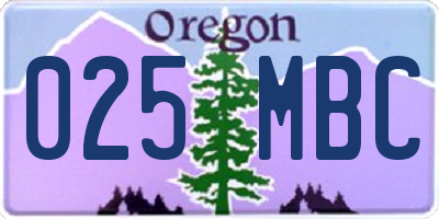 OR license plate 025MBC