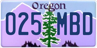 OR license plate 025MBD
