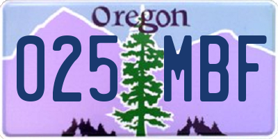 OR license plate 025MBF