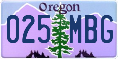 OR license plate 025MBG