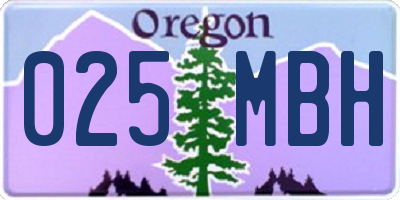 OR license plate 025MBH