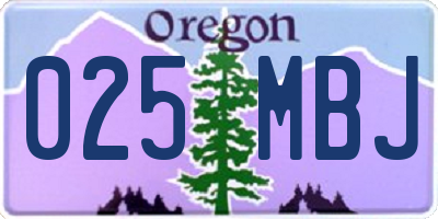 OR license plate 025MBJ