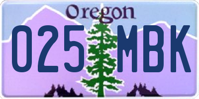 OR license plate 025MBK