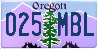 OR license plate 025MBL