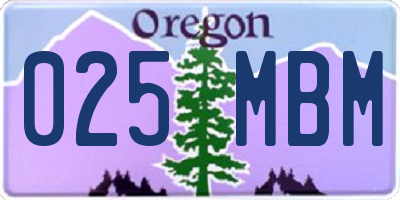 OR license plate 025MBM