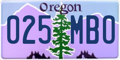 OR license plate 025MBO