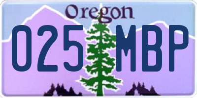 OR license plate 025MBP