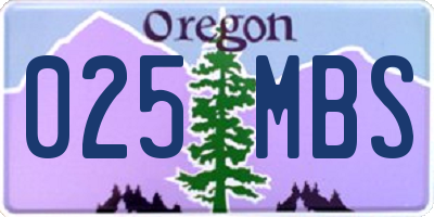 OR license plate 025MBS