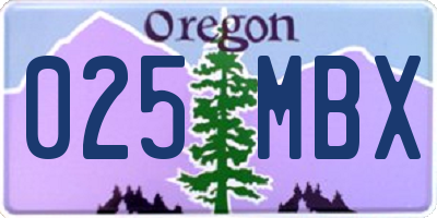 OR license plate 025MBX