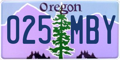 OR license plate 025MBY