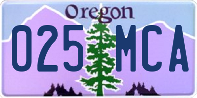 OR license plate 025MCA
