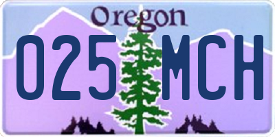 OR license plate 025MCH