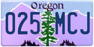OR license plate 025MCJ