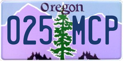 OR license plate 025MCP