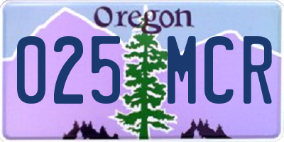 OR license plate 025MCR