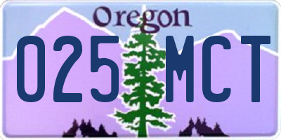 OR license plate 025MCT