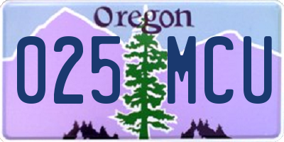 OR license plate 025MCU