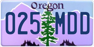 OR license plate 025MDD