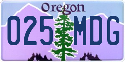 OR license plate 025MDG