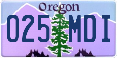 OR license plate 025MDI