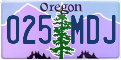 OR license plate 025MDJ