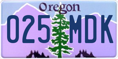 OR license plate 025MDK