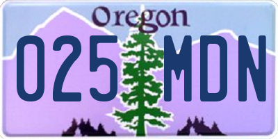 OR license plate 025MDN