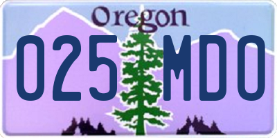 OR license plate 025MDO