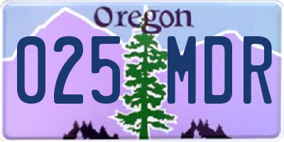 OR license plate 025MDR