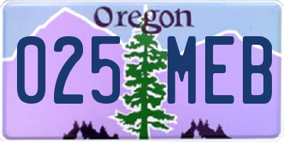 OR license plate 025MEB