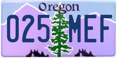 OR license plate 025MEF