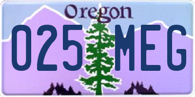 OR license plate 025MEG