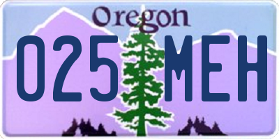 OR license plate 025MEH
