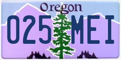 OR license plate 025MEI