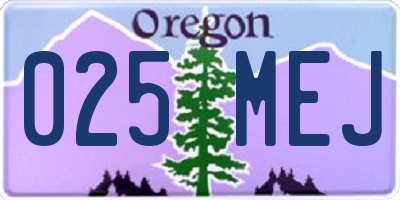 OR license plate 025MEJ