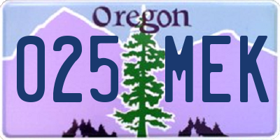 OR license plate 025MEK