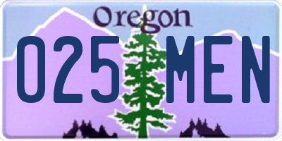 OR license plate 025MEN