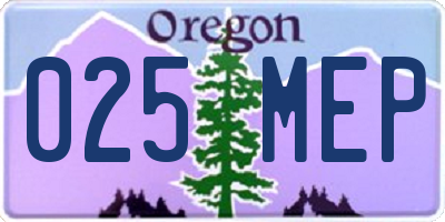 OR license plate 025MEP