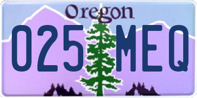 OR license plate 025MEQ