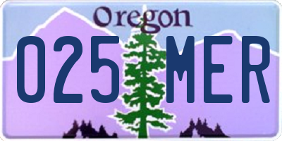 OR license plate 025MER